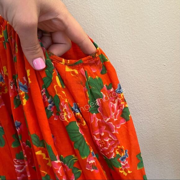 Rhode Resort Red Dazzle Floral Nala Braid Tropical Belted Mini Dress XS - Picture 9 of 13